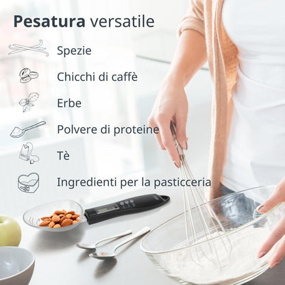 ADE Digital Precision Spoon Scale | Electronic Measuring Spoon Scale for Accurate Weighing and Dosing | 0.01g Accuracy | Also for Liquids | with LCD Display | Blue