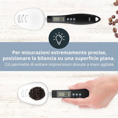 ADE Digital Precision Spoon Scale | Electronic Measuring Spoon Scale for Accurate Weighing and Dosing | 0.01g Accuracy | Also for Liquids | with LCD Display | Blue