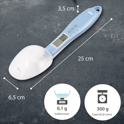 ADE Digital Precision Spoon Scale | Electronic Measuring Spoon Scale for Accurate Weighing and Dosing | 0.01g Accuracy | Also for Liquids | with LCD Display | Blue